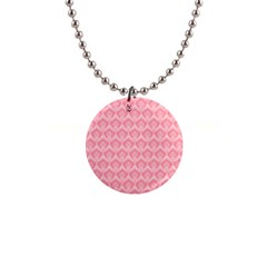 Damask Floral Design Seamless 1  Button Necklace