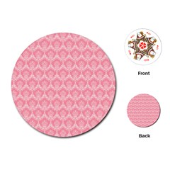 Damask Floral Design Seamless Playing Cards (round)