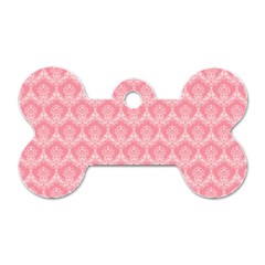 Damask Floral Design Seamless Dog Tag Bone (one Side)