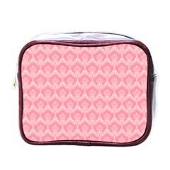 Damask Floral Design Seamless Mini Toiletries Bag (one Side)