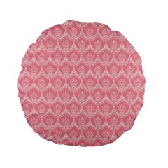 Damask Floral Design Seamless Standard 15  Premium Round Cushions by HermanTelo