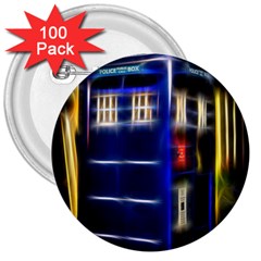 Famous Blue Police Box 3  Buttons (100 Pack)  by HermanTelo