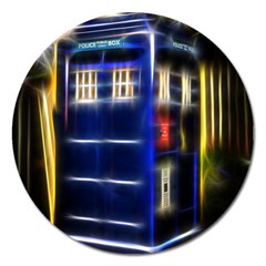 Famous Blue Police Box Magnet 5  (round) by HermanTelo