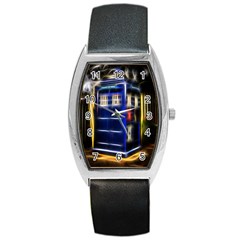 Famous Blue Police Box Barrel Style Metal Watch