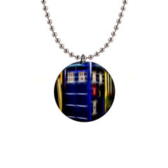 Famous Blue Police Box 1  Button Necklace