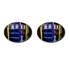 Famous Blue Police Box Cufflinks (oval)