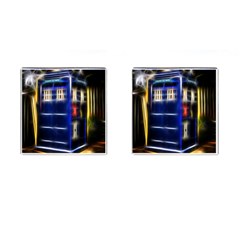 Famous Blue Police Box Cufflinks (square) by HermanTelo