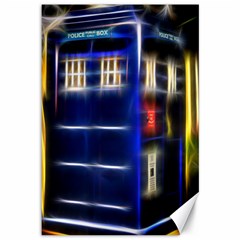 Famous Blue Police Box Canvas 12  X 18 