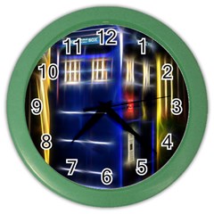 Famous Blue Police Box Color Wall Clock by HermanTelo