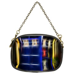 Famous Blue Police Box Chain Purse (one Side)