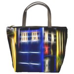 Famous Blue Police Box Bucket Bag Front