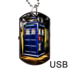 Famous Blue Police Box Dog Tag Usb Flash (two Sides)