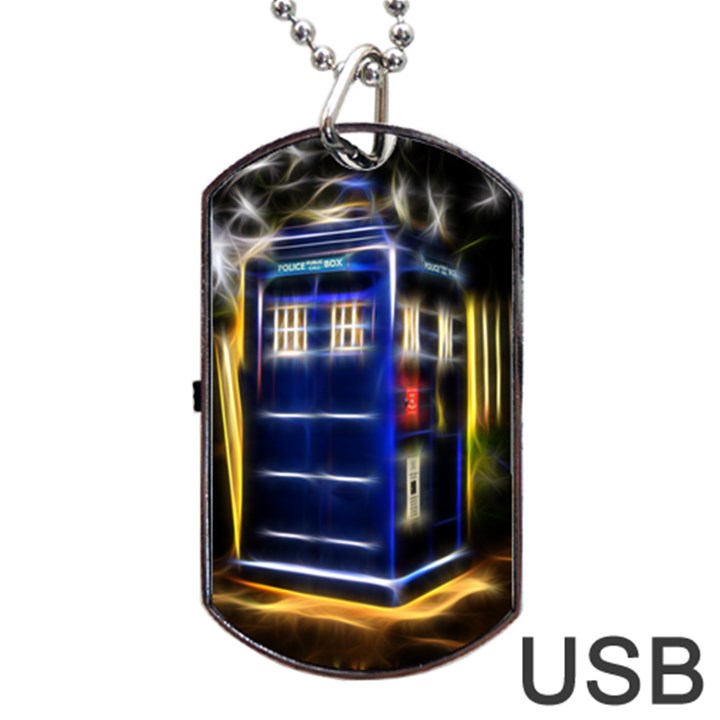 Famous Blue Police Box Dog Tag USB Flash (Two Sides)