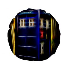 Famous Blue Police Box Standard 15  Premium Round Cushions