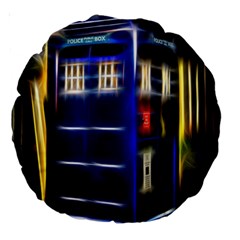 Famous Blue Police Box Large 18  Premium Round Cushions