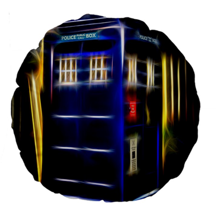 Famous Blue Police Box Large 18  Premium Round Cushions