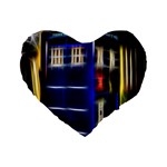 Famous Blue Police Box Standard 16  Premium Heart Shape Cushions Front