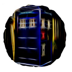 Famous Blue Police Box Large 18  Premium Flano Round Cushions