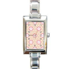 Floral Design Seamless Wallpaper Rectangle Italian Charm Watch by HermanTelo