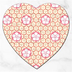 Floral Design Seamless Wallpaper Jigsaw Puzzle (heart) by HermanTelo