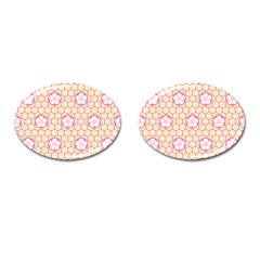 Floral Design Seamless Wallpaper Cufflinks (oval)