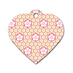 Floral Design Seamless Wallpaper Dog Tag Heart (two Sides)