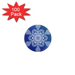 Flake Crystal Snow Winter Ice 1  Mini Magnets (100 Pack)  by HermanTelo