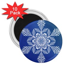 Flake Crystal Snow Winter Ice 2 25  Magnets (10 Pack)  by HermanTelo