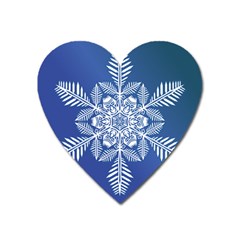 Flake Crystal Snow Winter Ice Heart Magnet by HermanTelo