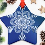 Flake Crystal Snow Winter Ice Star Ornament (Two Sides) Front