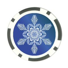 Flake Crystal Snow Winter Ice Poker Chip Card Guard by HermanTelo