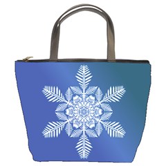 Flake Crystal Snow Winter Ice Bucket Bag