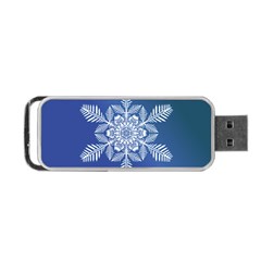 Flake Crystal Snow Winter Ice Portable Usb Flash (two Sides) by HermanTelo