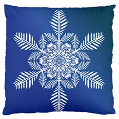 Flake Crystal Snow Winter Ice Standard Flano Cushion Case (one Side) by HermanTelo