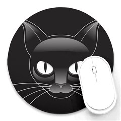 Grey Eyes Kitty Cat Round Mousepads by HermanTelo