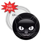 Grey Eyes Kitty Cat 2.25  Buttons (100 pack)  Front