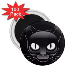 Grey Eyes Kitty Cat 2 25  Magnets (100 Pack)  by HermanTelo