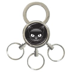 Grey Eyes Kitty Cat 3-ring Key Chain by HermanTelo