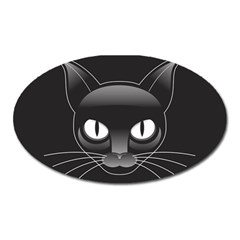 Grey Eyes Kitty Cat Oval Magnet by HermanTelo