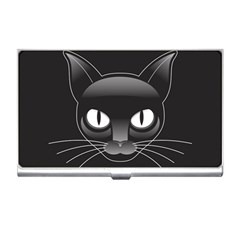 Grey Eyes Kitty Cat Business Card Holder by HermanTelo