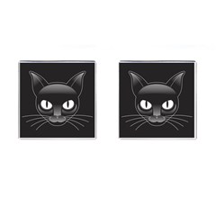 Grey Eyes Kitty Cat Cufflinks (square) by HermanTelo