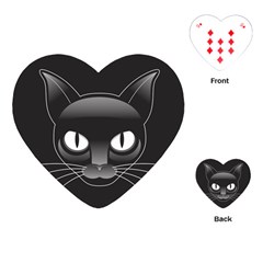 Grey Eyes Kitty Cat Playing Cards (heart)