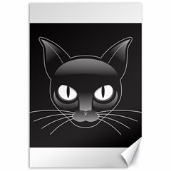 Grey Eyes Kitty Cat Canvas 12  X 18  by HermanTelo