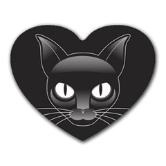 Grey Eyes Kitty Cat Heart Mousepads by HermanTelo