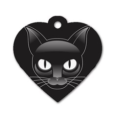 Grey Eyes Kitty Cat Dog Tag Heart (one Side)