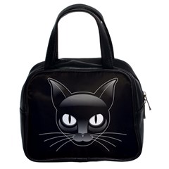 Grey Eyes Kitty Cat Classic Handbag (two Sides)