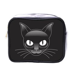 Grey Eyes Kitty Cat Mini Toiletries Bag (one Side)