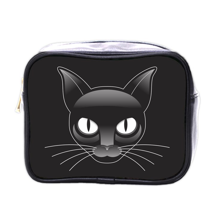 Grey Eyes Kitty Cat Mini Toiletries Bag (One Side)