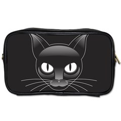 Grey Eyes Kitty Cat Toiletries Bag (two Sides)