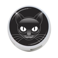 Grey Eyes Kitty Cat 4-port Usb Hub (one Side)